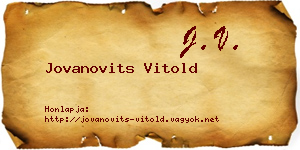 Jovanovits Vitold névjegykártya